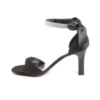 Sale ROMANCE-372 chice Pleaser Pink Label Damen Riemchen-Sandaletten schwarz Satin Strass 40