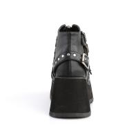 Sale SCENE-30 DemoniaCult Damen Plateau Stiefeletten Totenkopf Schnallen schwarz matt 39