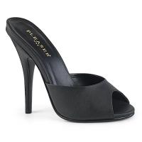 SEDUCE-101 Pleaser high heels peep-toe mules black vegan leather