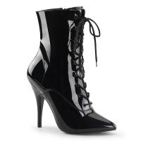 SEDUCE-1020 elegante Pleaser Stiletto High-Heels Stiefeletten schwarz Lack