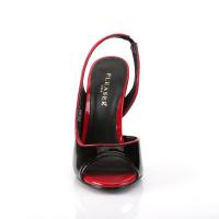 Sale SEDUCE-117 Pleaser high heels peep toe sling back sandal black-red patent 38