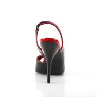 Sale SEDUCE-117 Pleaser high heels peep toe sling back sandal black-red patent 38