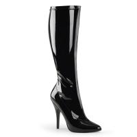 SEDUCE-2000 Pleaser high heels stretch knee boots black patent