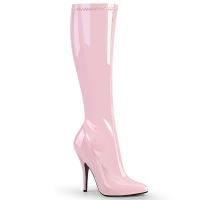 SEDUCE-2000 Pleaser high heels stretch knee boots baby pink patent