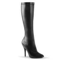 SEDUCE-2000 Pleaser high heels stretch knee boots black vegan leather