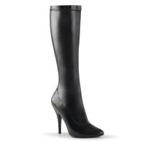SEDUCE-2000 Pleaser high heels stretch knee boots black vegan leather 44
