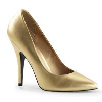 SEDUCE-420 erotische Pleaser High-Heels Stiletto Pumps gold Lederoptik