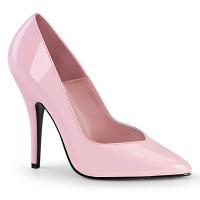 SEDUCE-420V sexy Pleaser high heels stiletto pumps v-cut baby pink patent