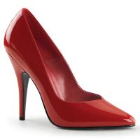 SEDUCE-420V sexy Pleaser high heels stiletto pumps v-cut red patent