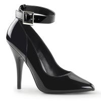 Sale SEDUCE-431 Pleaser Stilettoabsatz High-Heels Fesselriemchen Pumps schwarz Lack 43