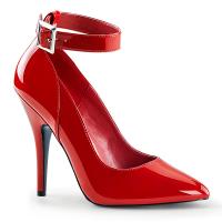 Sale SEDUCE-431 Pleaser high heels ankle strap pump red patent 38