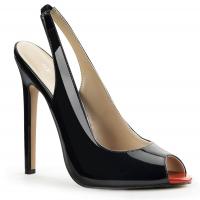 SEXY-08 Pleaser high heels sling back peep toe pump black patent
