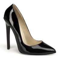 Sale SEXY-20 Pleaser high heels pointed toe pump black patent 38