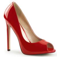 Sale SEXY-42 Pleaser high heels peep toe platform pump red patent 44