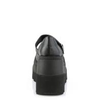 Sale SHAKER-23 DemoniaCult Damen Keil-Plateaupumps schwarz Lederoptik Sternnieten 41