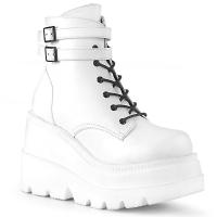 Sale SHAKER-52 DemoniaCult lace-up front ankle boot ankle straps white matte 42