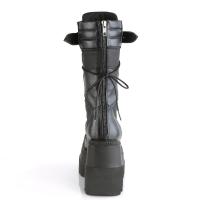 Sale SHAKER-70 DemoniaCult Damen Keil-Plateau Schnür-Stiefel Spikes schwarz Lederoptik 36