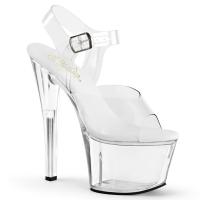 SKY-308VL vegane Pleaser Damen High-Heels Plateausandaletten transparent