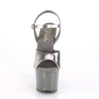 SKY-309TTG Pleaser High-Heels Plateausandaletten zinn metallic Chrom Glitter