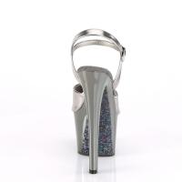 SKY-309TTG Pleaser High-Heels Plateausandaletten zinn metallic Chrom Glitter