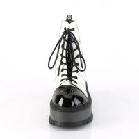 Auktion SLACKER-88 DemoniaCult Plateau Stiefeletten weiss leuchtend Lederoptik schwarz 41