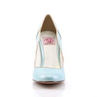 Sale SMITTEN-04 Pin Up Couture High Heels Pump Bubikragen babyblau Lederoptik 38