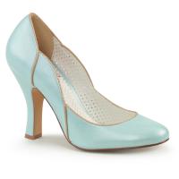 Sale SMITTEN-04 Pin Up Couture High Heels Pump Bubikragen babyblau Lederoptik 38