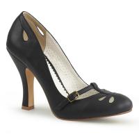 SMITTEN-20 Pin Up Couture Spannriemchen Damen Pumps Cutouts schwarz Lederoptik