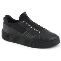 SNEEKER-125 Demonia Unisex Damen Herren Schuhe Sneaker schwarz Canvas Lederlook
