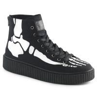 SNEEKER-252 Demonia Damen Herren Sneeker Schuhe Röntgen Fuß Aufdruck schwarz Canvas