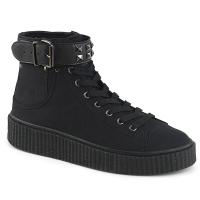 SNEEKER-255 DemoniaCult Unisex Damen Herren Schuhe Jeans Sneaker schwarz Canvas