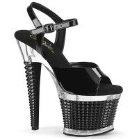 Sale SPECTATOR-709 Pleaser Damen High Heels Plateausandaletten schwarz Lack klar 36