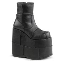 Sale STACK-201 DemoniaCult platform ankle boot patching details black matte 45