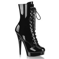 Sale SULTRY-1020 Fabulicious ladies platform ankle boot lace-up black patent 42