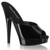 SULTRY-601 Fabulicious vegane High Heels komfortable Plateaupantoletten schwarz