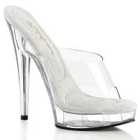 SULTRY-601 Fabulicious vegane High Heels komfortable Plateaupantoletten klar