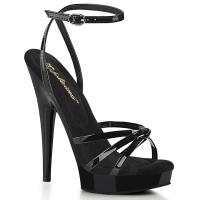 SULTRY-638 Fabulicious platform knotted strap sandal gel insole black patent