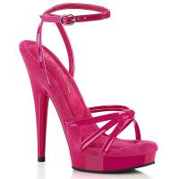 SULTRY-638 Fabulicious platform knotted strap sandal gel insole hot pink patent