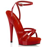 SULTRY-638 Fabulicious platform knotted strap sandal gel insole red patent