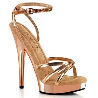 SULTRY-638 Fabulicious platform knotted strap sandal gel insole rose gold