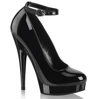 SULTRY-686 Fabulicious Damen High Heels Riemchen Plateaupumps schwarz Lack