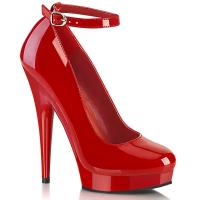 SULTRY-686 Fabulicious elegant high heels platform ankle strap pumps red patent