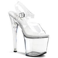 TABOO-708 sexy Pleaser High-Heels Fesselriemchen Plateausandaletten transparent