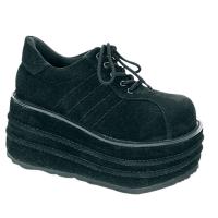 Sale TEMPO-08 DemoniaCult Damen Herren Plateau Schuhe Sneaker schwarz Samt Wildlederimitat 40