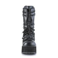 Sale TRASHVILLE-138 DemoniaCult Unisex wadenhohe Stiefel Nieten Ring schwarz Lederoptik 43