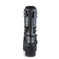 Sale TRASHVILLE-138 DemoniaCult Unisex wadenhohe Stiefel Nieten Ring schwarz Lederoptik 43