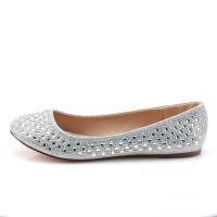 Sale TREAT-06 Fabulicious Damen Ballerina Schuhe Strasssteinchen silber Glitter Gewebe 40