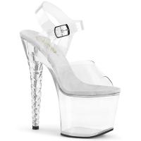 Sale UNICORN-708 Pleaser High-Heels Plateausandaletten transparent Einhornabsatz 38