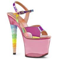 Sale UNICORN-711T Pleaser high heels platform sandal unicorn heel hologram pink tinted 40