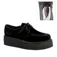 V-CREEPER-502S vegane Demonia Damen Herren Plateau Schnürschuhe schwarz